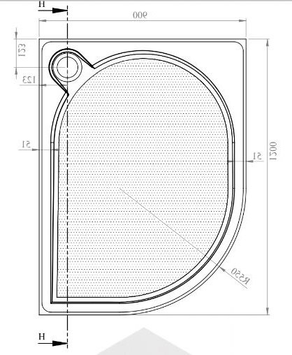 Talla H/W Shower Tray 1200 x 900mm Offset Quad L/H