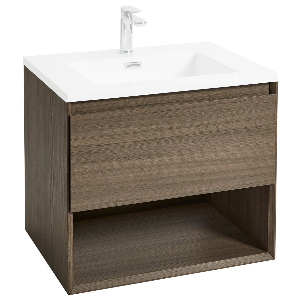 Oakley 600mm Wall Hung Unit Wood Grain