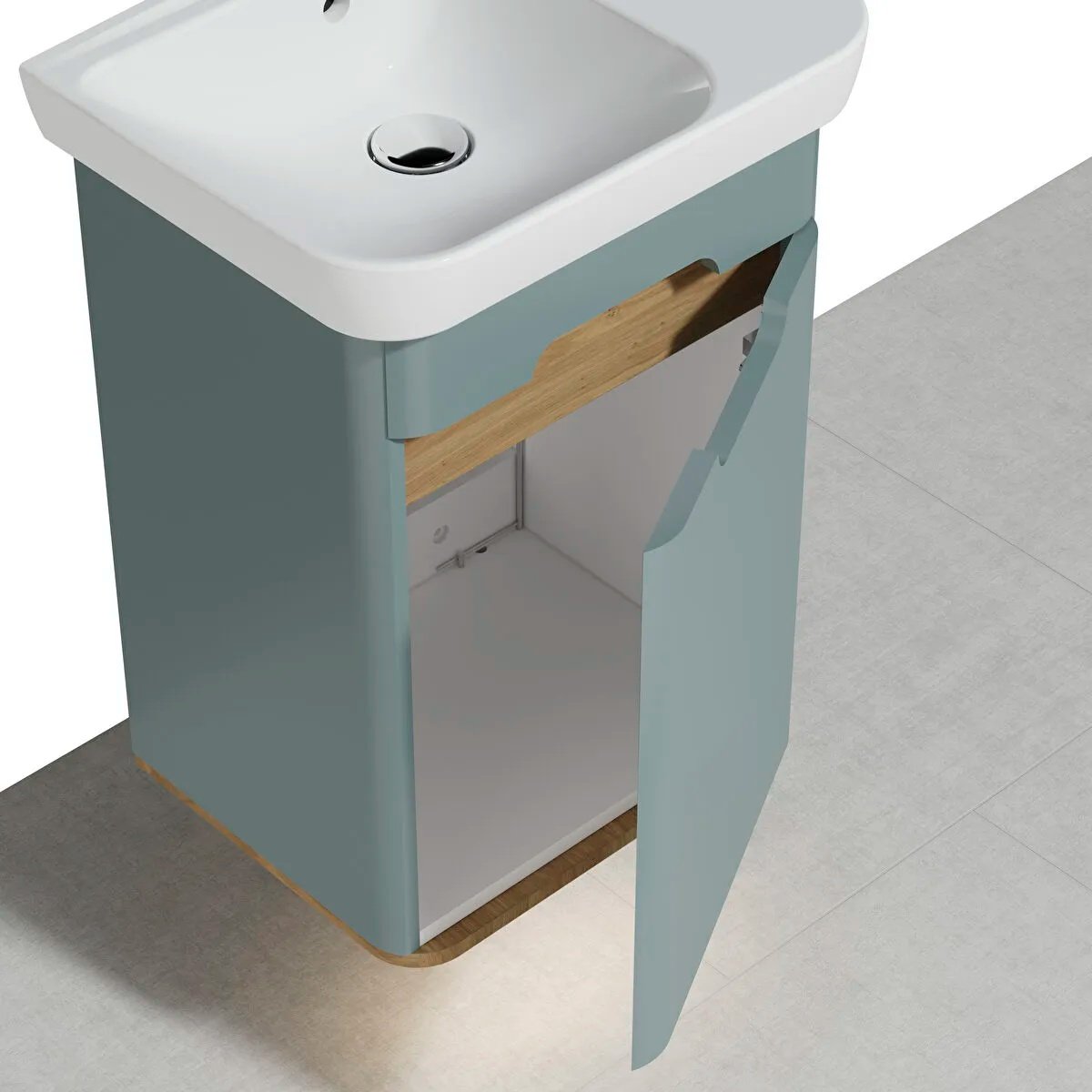Sento Washbasin Unit, With Doors, Without Legs, 50 cm, Right
