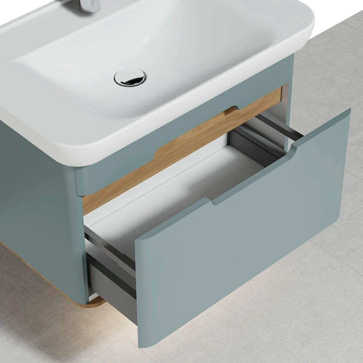 Sento Washbasin Unit, With 1 Drawer, Without Legs, 80 cm