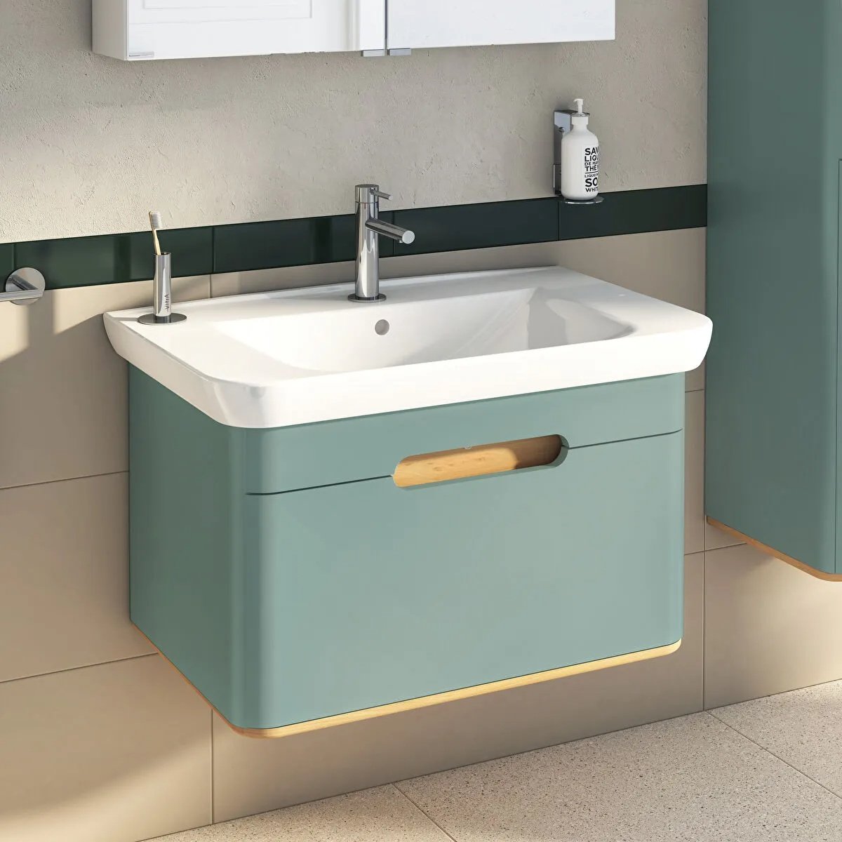 Sento Washbasin Unit, With 1 Drawer, Without Legs, 80 cm