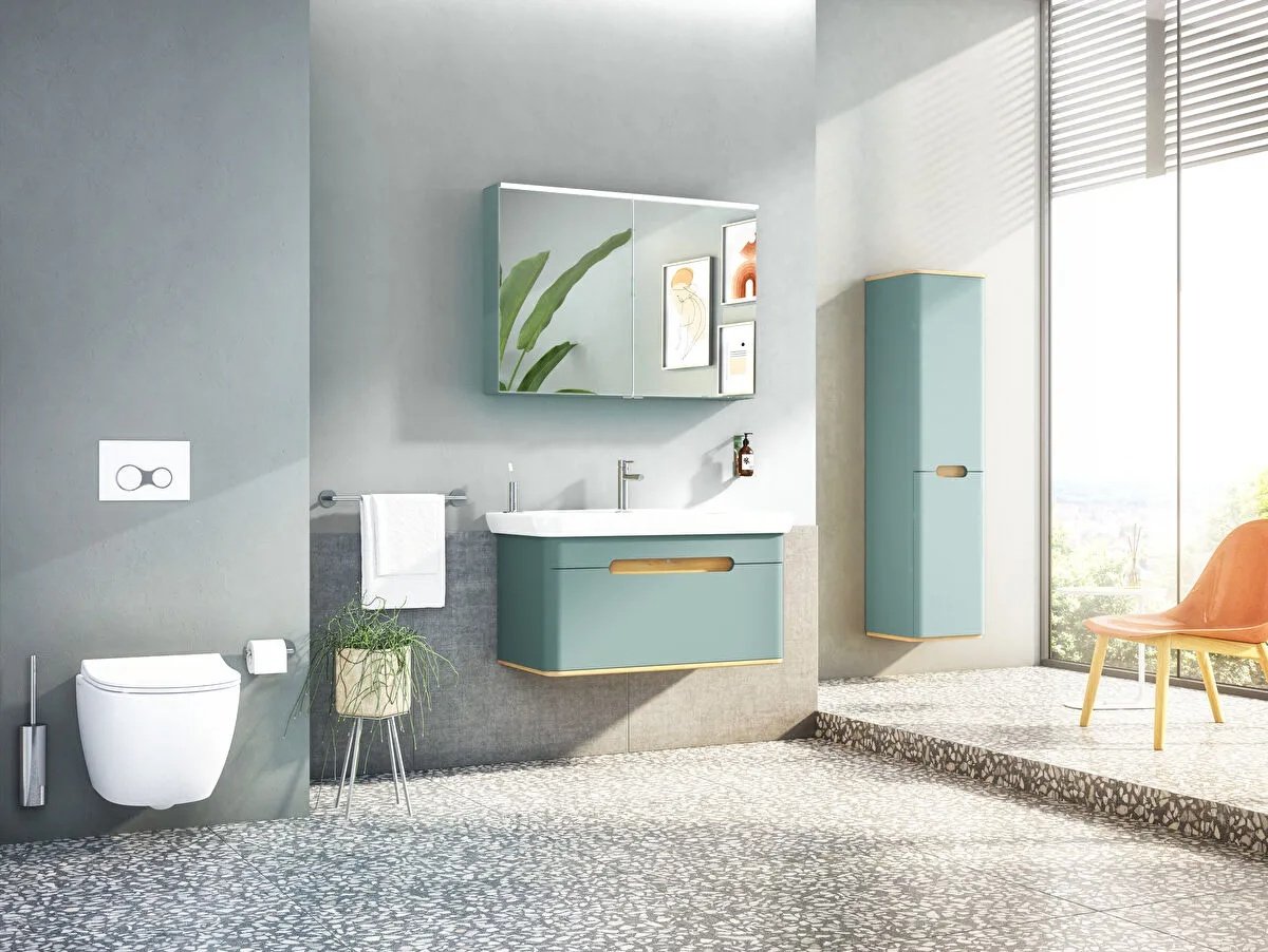 Sento Washbasin Unit, With 1 Drawer, Without Legs, 100 cm