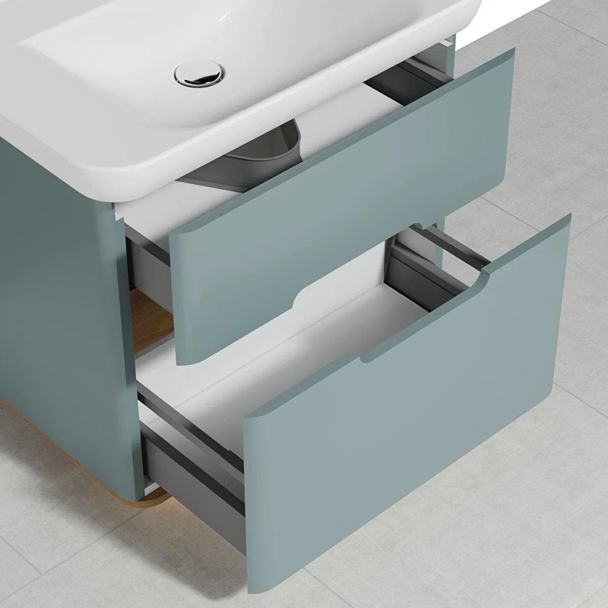 Sento Washbasin Unit, With 2 Drawers, Without Legs, 80 cm