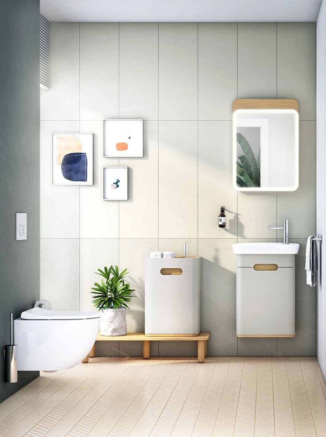 Sento Washbasin Unit, With Doors, Without Legs, 50 cm, Right