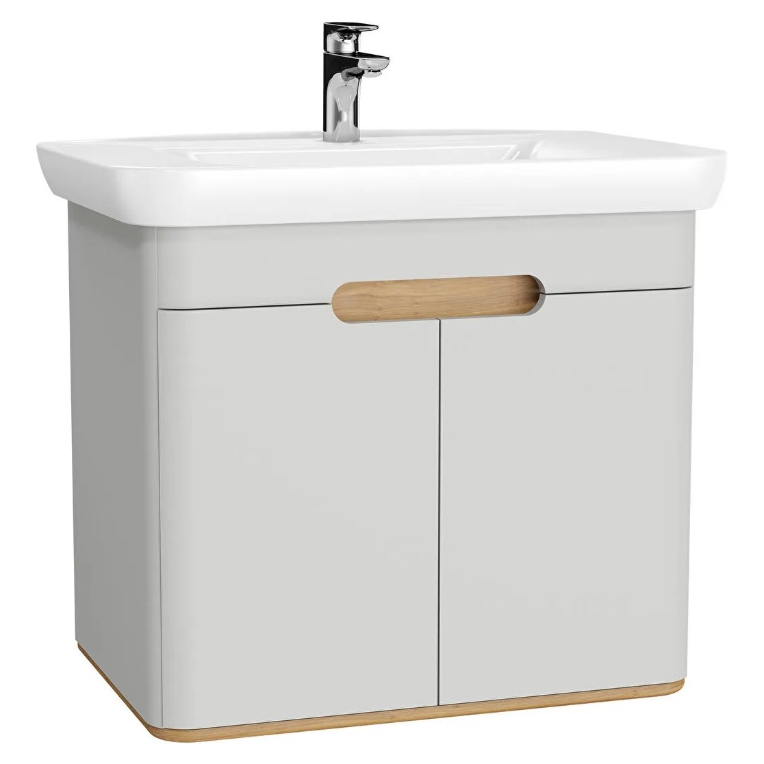 Sento Washbasin Unit, 80 cm, With Doors, Without Legs