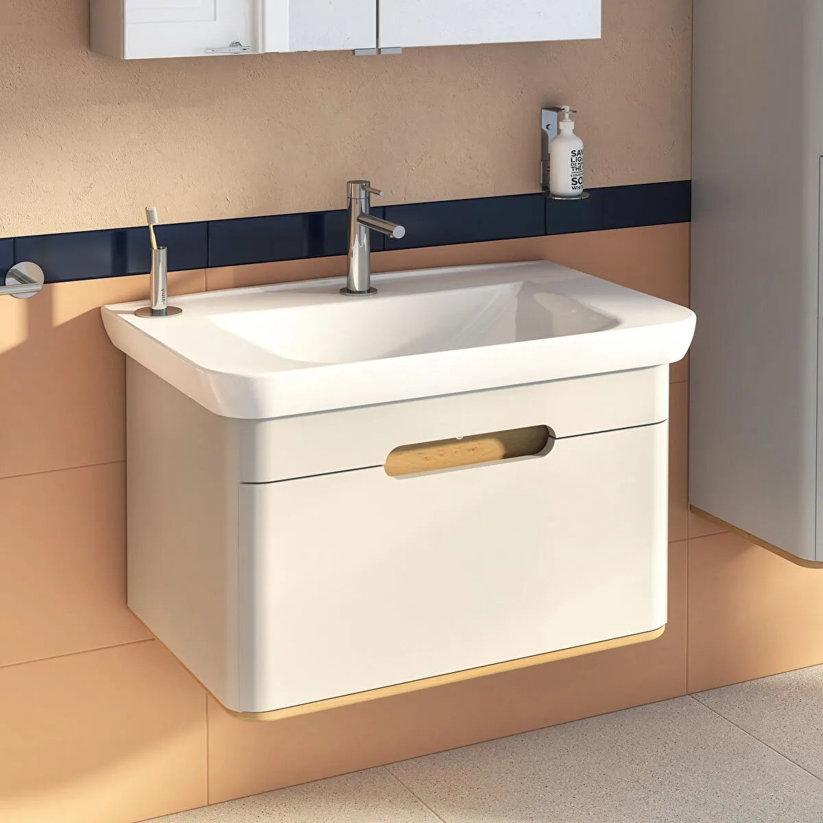 Sento Washbasin Unit, With 1 Drawer, Without Legs, 80 cm