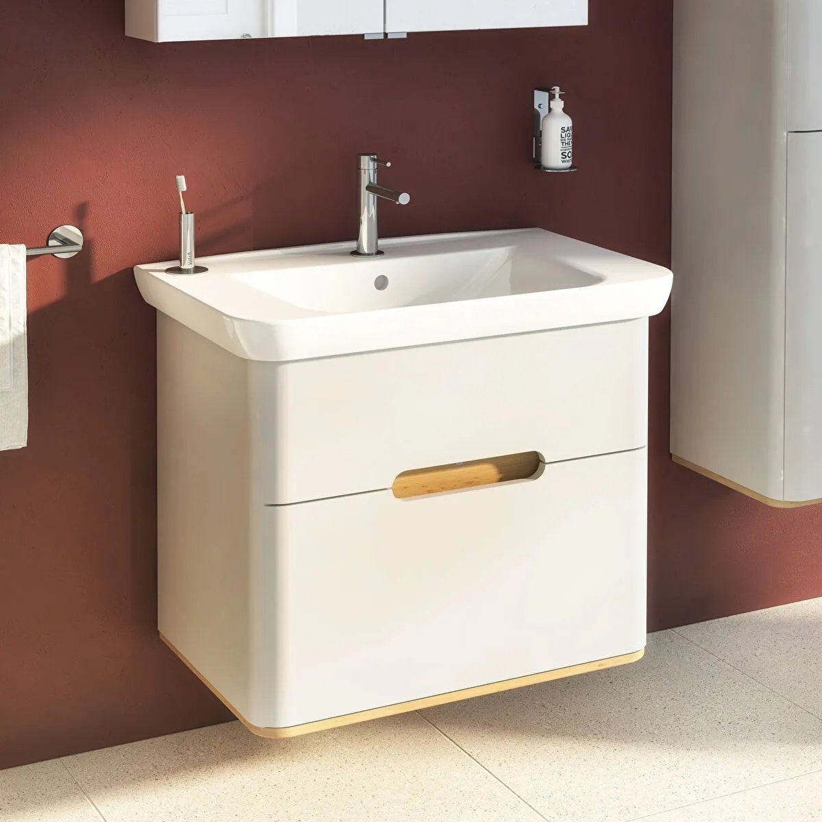Sento Washbasin Unit, With 2 Drawers, Without Legs, 80 cm