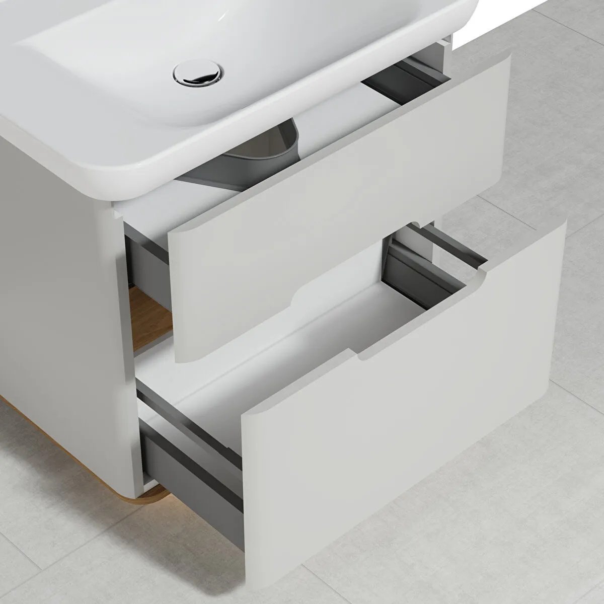 Sento Washbasin Unit, With 2 Drawers, Without Legs, 80 cm