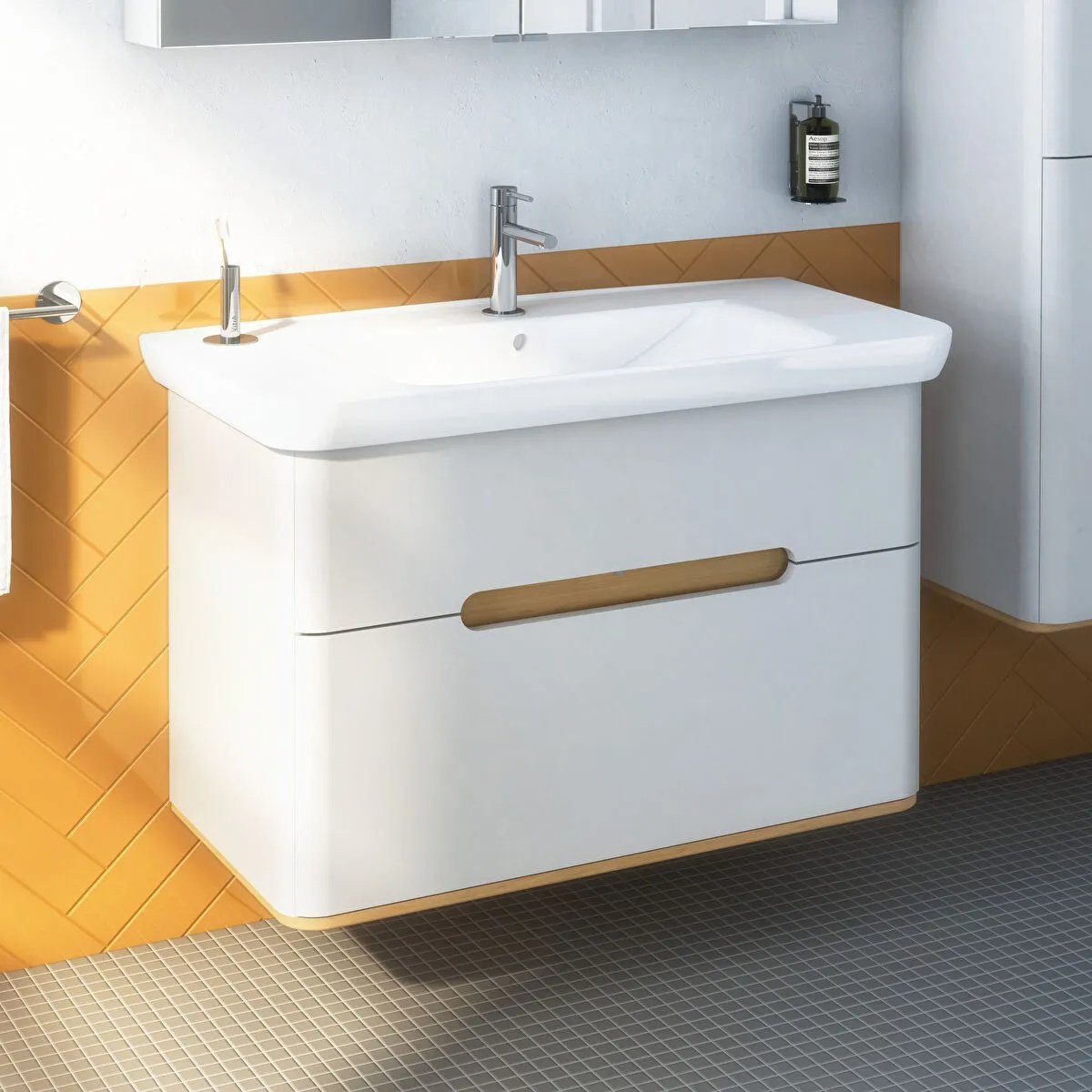 Sento Washbasin Unit, With 2 Drawers, Without Legs, 100 cm