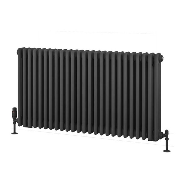 Rivassa 3 Column Rad. 600x1148mm Matt Anthracite