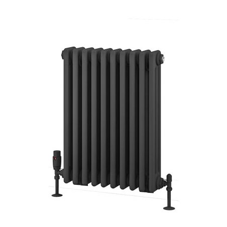 Rivassa 3 Column Radiator 600 x 473mm Matt Anthracite