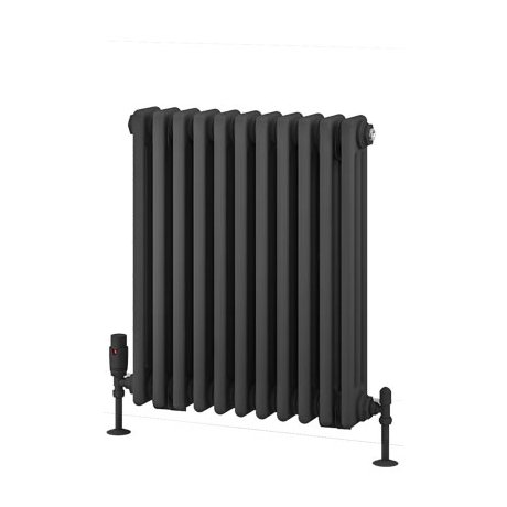 Rivassa 3 Column Radiator 600 x 518mm Matt Anthracite