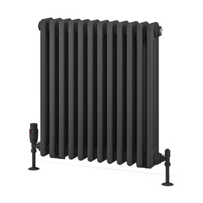 Rivassa 3 Column Radiator 600 x 563mm Matt Anthracite