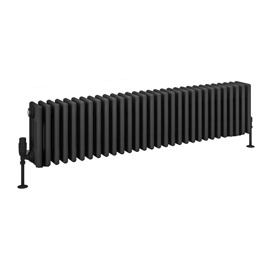 Rivassa 4 Column Radiator 300 x 1373mm Matt Anthracite