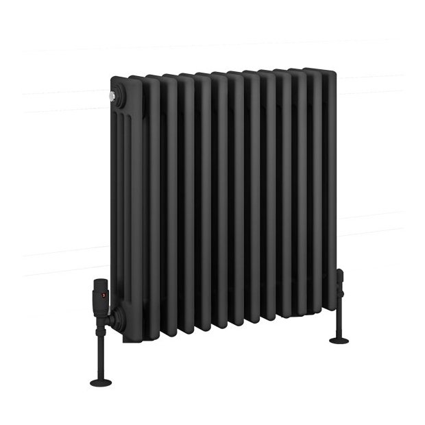 Rivassa 4 Column Radiator 600 x 605mm Matt Anthracite