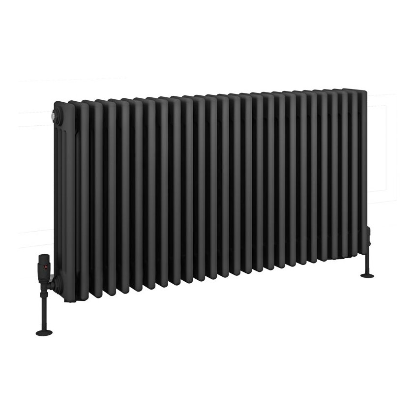 Rivassa 4 Column Radiator 600 x 1190mm Matt Anthracite