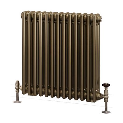 Rivassa 3 Column Radiator 600 x 608mm Bronze Effect
