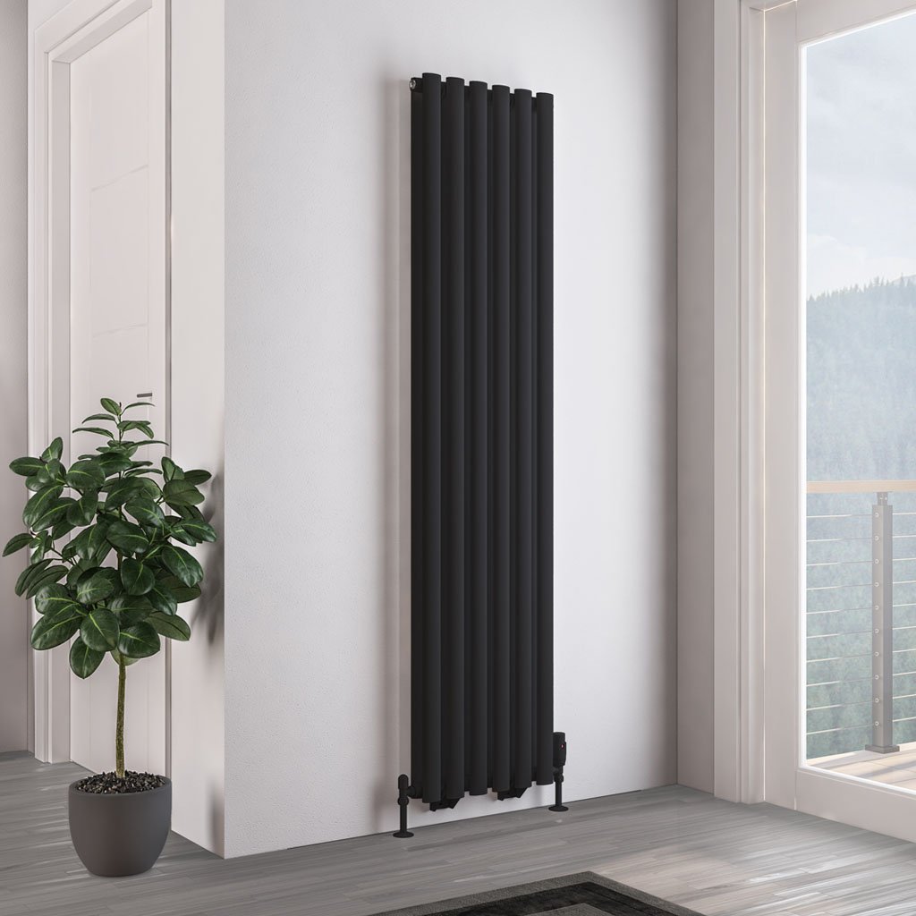 Tunstall Double 1800 x 420 Radiator - Matt Black