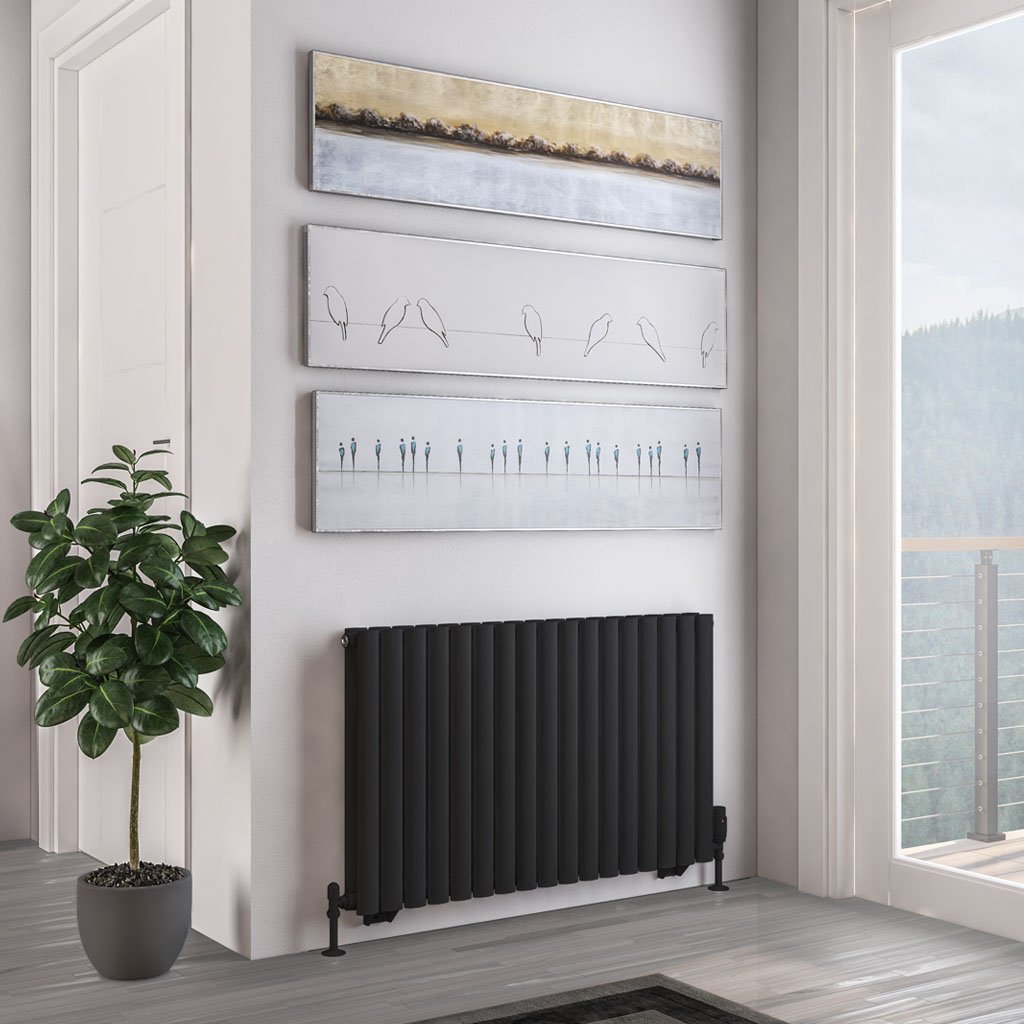 Tunstall Double 600 x 1002 Radiator - Matt Black