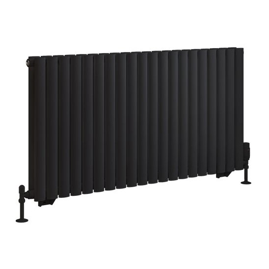 Tunstall Double 600 x 1179 Radiator - Matt Black