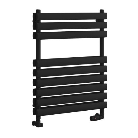 Tunstall Double 800 x 600 Towel Rail - Matt Black
