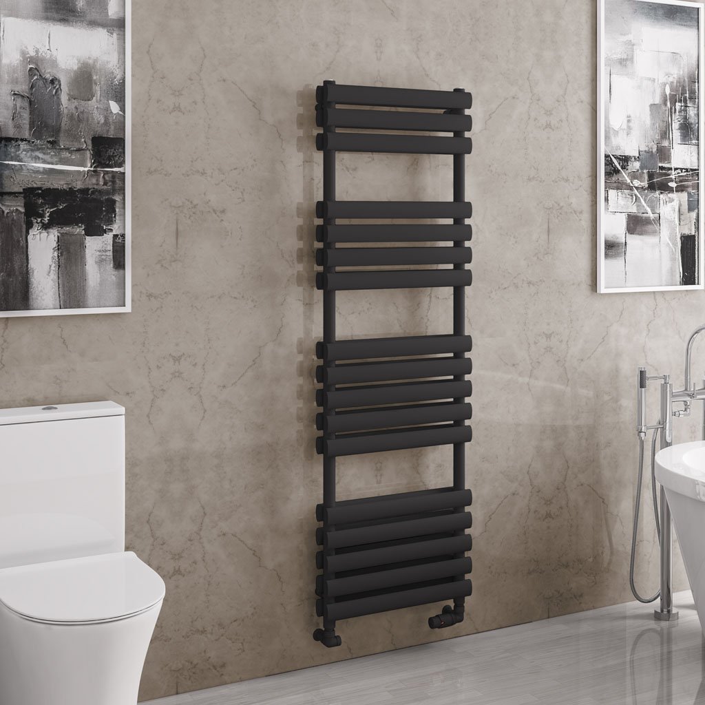 Tunstall Double 1600 x 500 Towel Rail - Matt Black