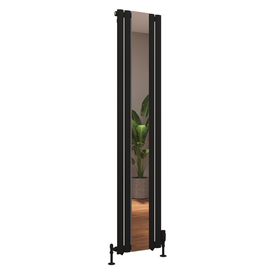 Tunstall Mirror 1800 x 380 Radiator - Matt Black