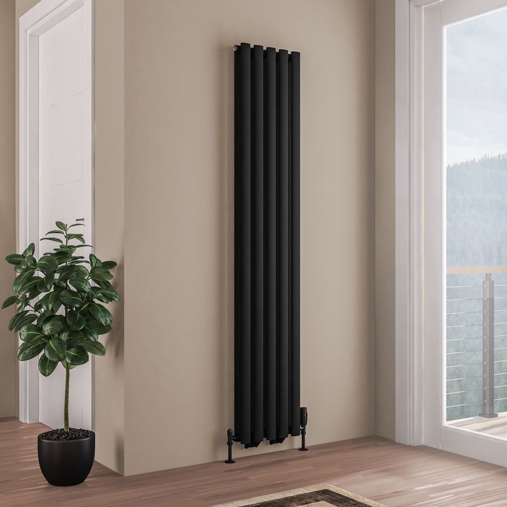 Tunstall Double 1800 x 350 Radiator - Matt Black
