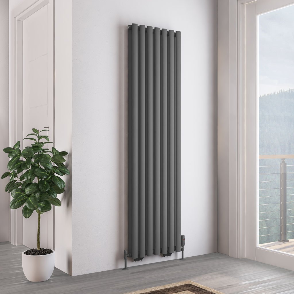 Tunstall Double 1800 x 490 Radiator - Matt Anthracite