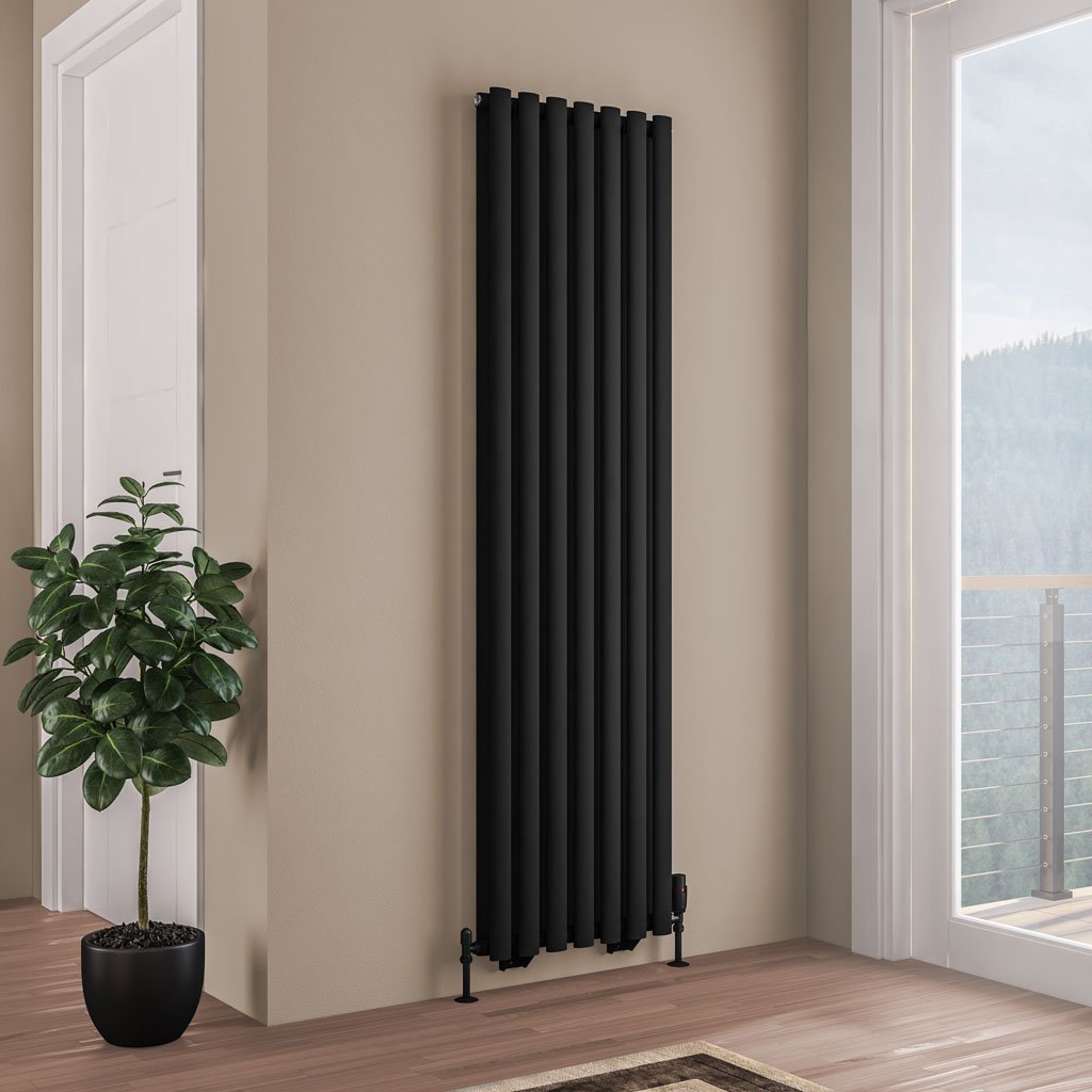 Tunstall Double 1800 x 490 Radiator - Matt Black