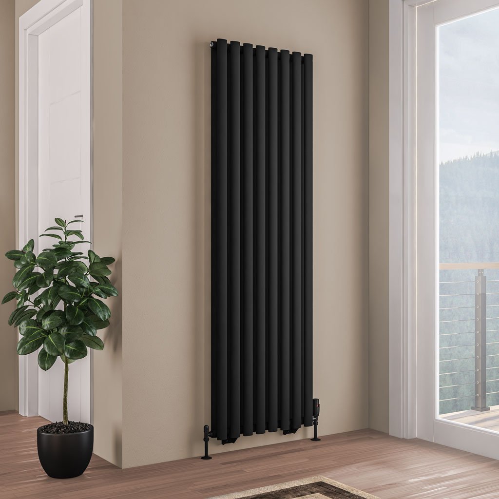 Tunstall Double 1800 x 560 Radiator - Matt Black
