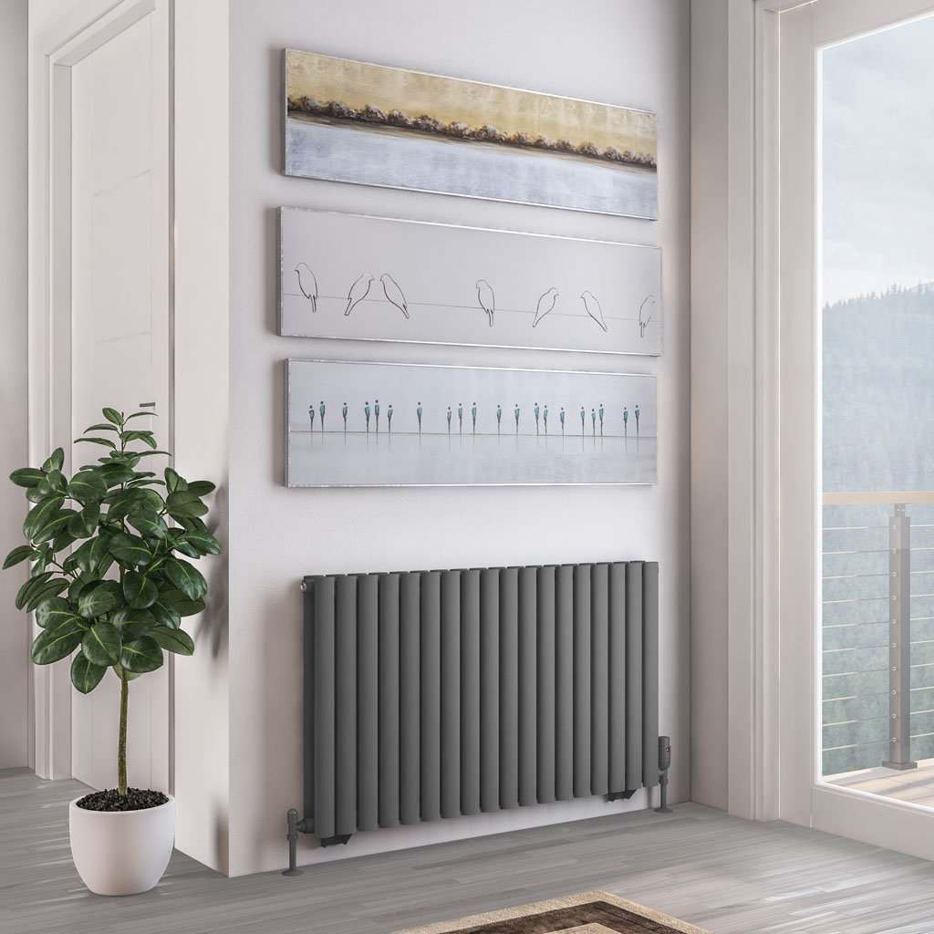 Tunstall Double 600 x 1061 Radiator - Matt Anthracite