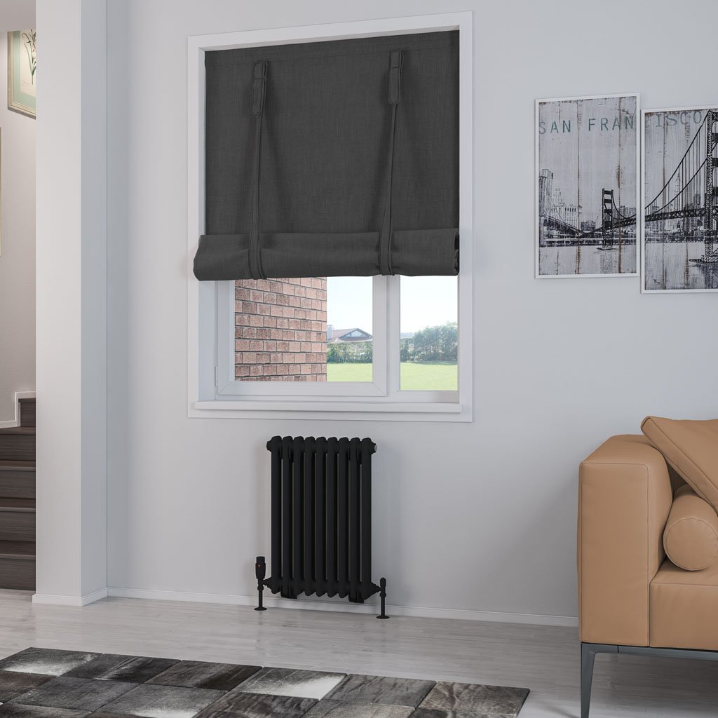 Rivassa 2 Column Radiator 600 x 428mm - Matt Black