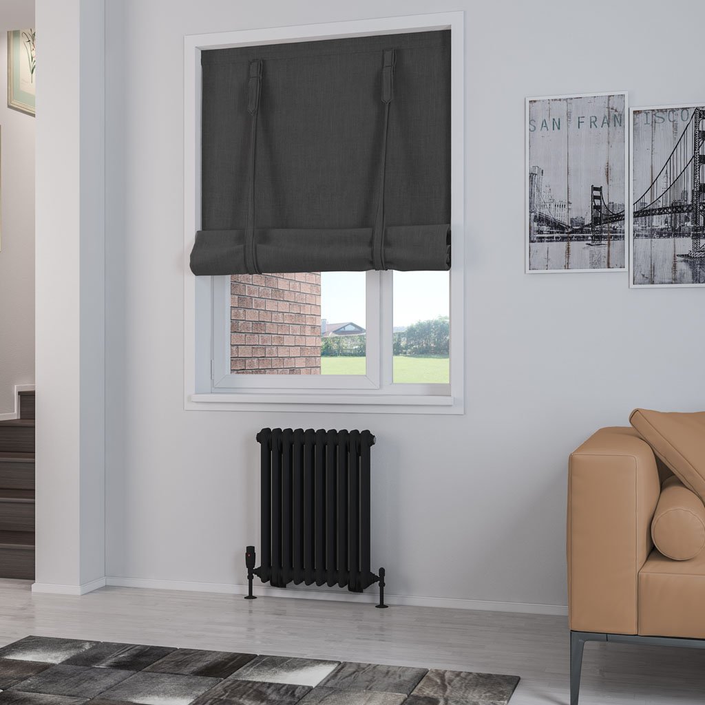 Rivassa 2 Column Radiator 600 x 473mm - Matt Black