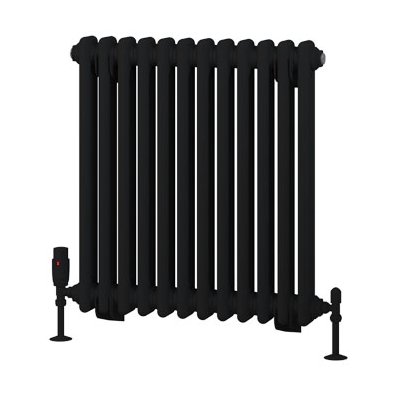 Rivassa 2 Column Radiator 600 x 563mm - Matt Black