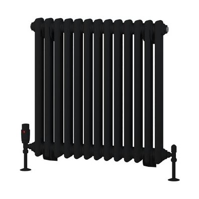Rivassa 2 Column Radiator 600 x 608mm - Matt Black