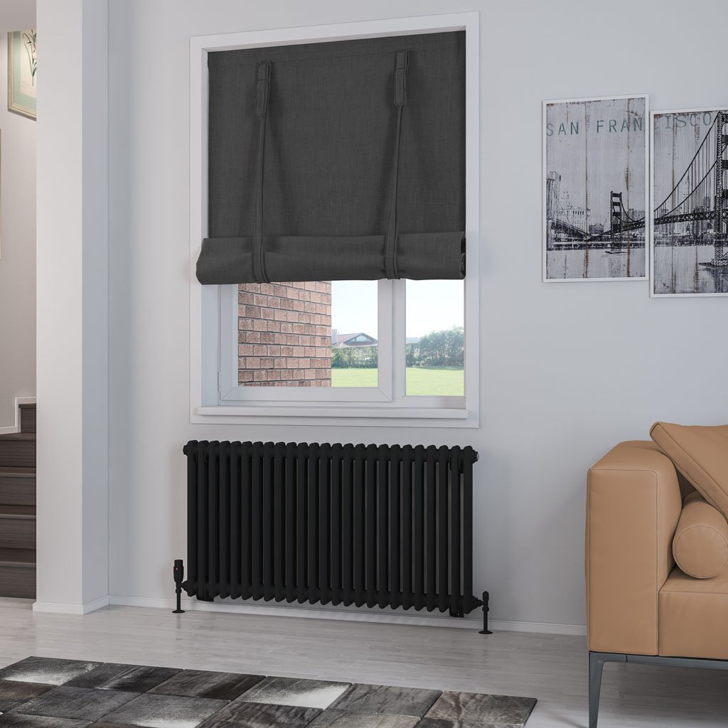 Rivassa 2 Column Radiator 600 x 1148mm - Matt Black