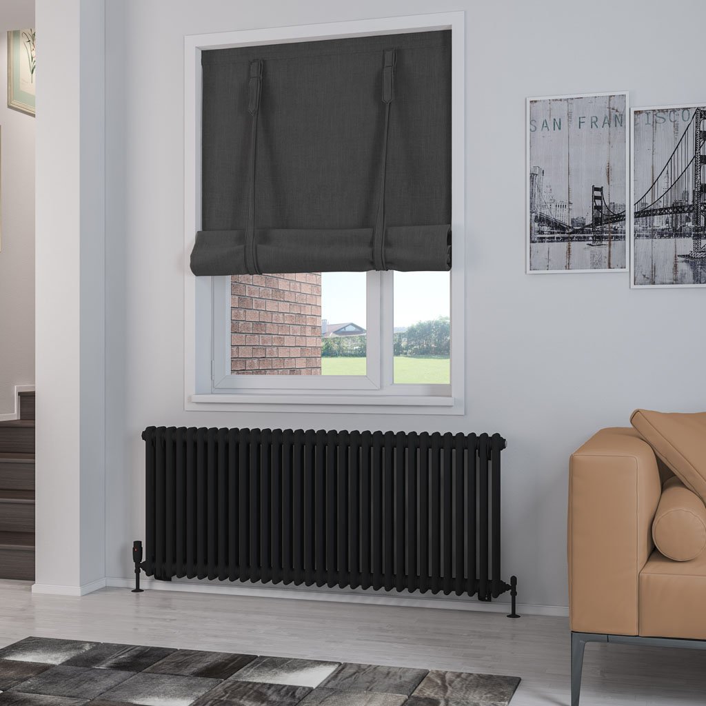 Rivassa 2 Column Radiator 600 x 1460mm - Matt Black