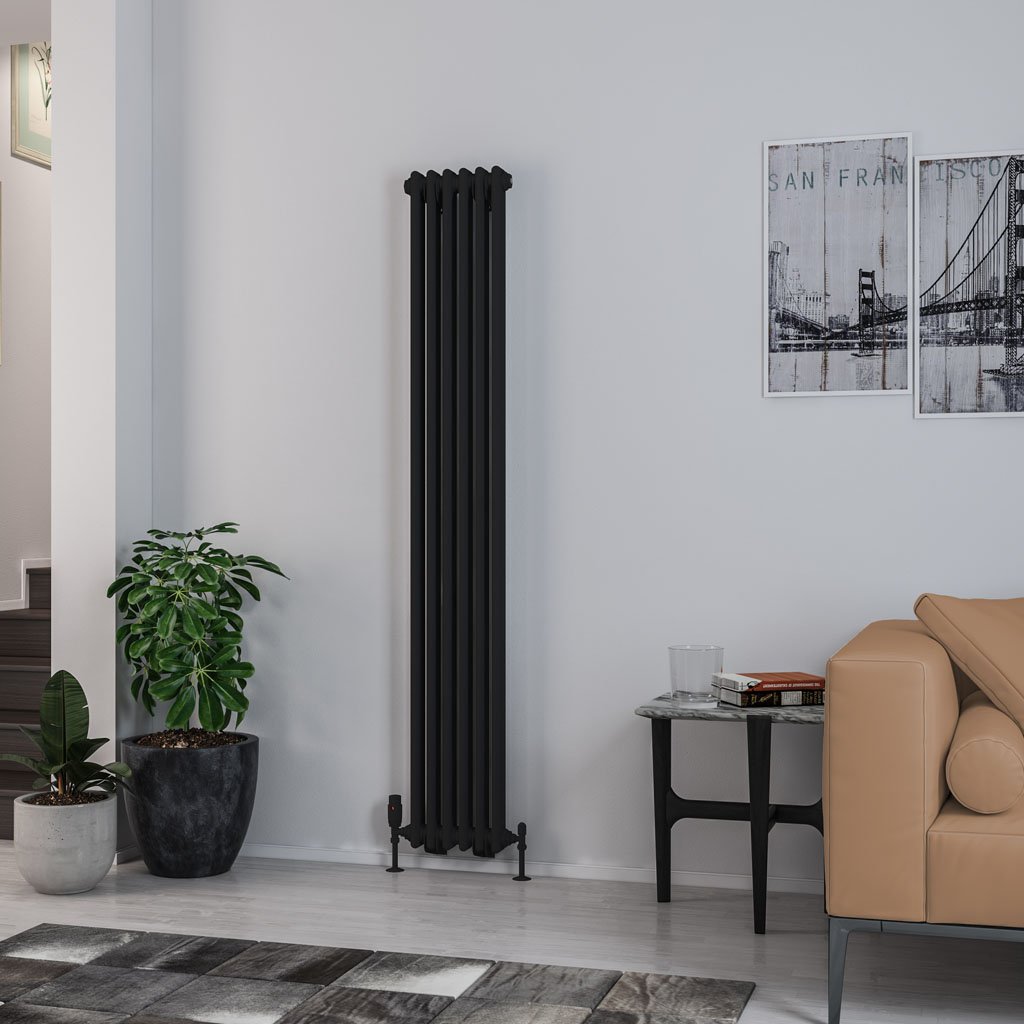 Rivassa 2 Column Radiator 1800 x 293mm - Matt Black