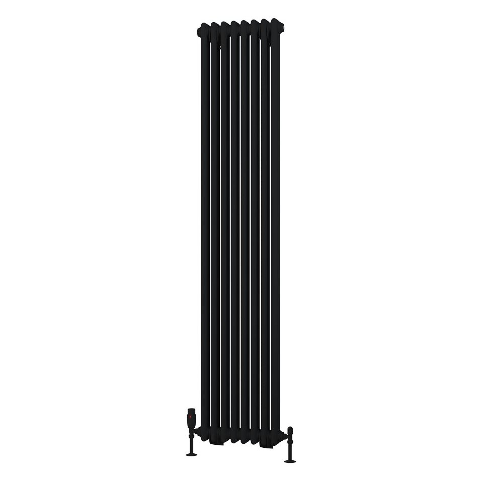 Rivassa 2 Column Radiator 1800 x 383mm - Matt Black