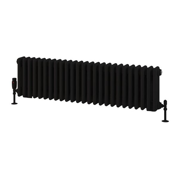 Rivassa 3 Column Radiator 300 x 1148mm - Matt Black