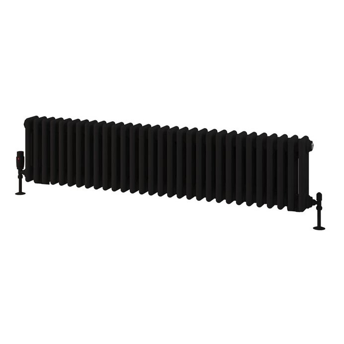 Rivassa 3 Column Radiator 300 x 1373mm - Matt Black