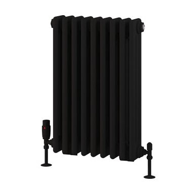 Rivassa 3 Column Radiator 600 x 428mm - Matt Black