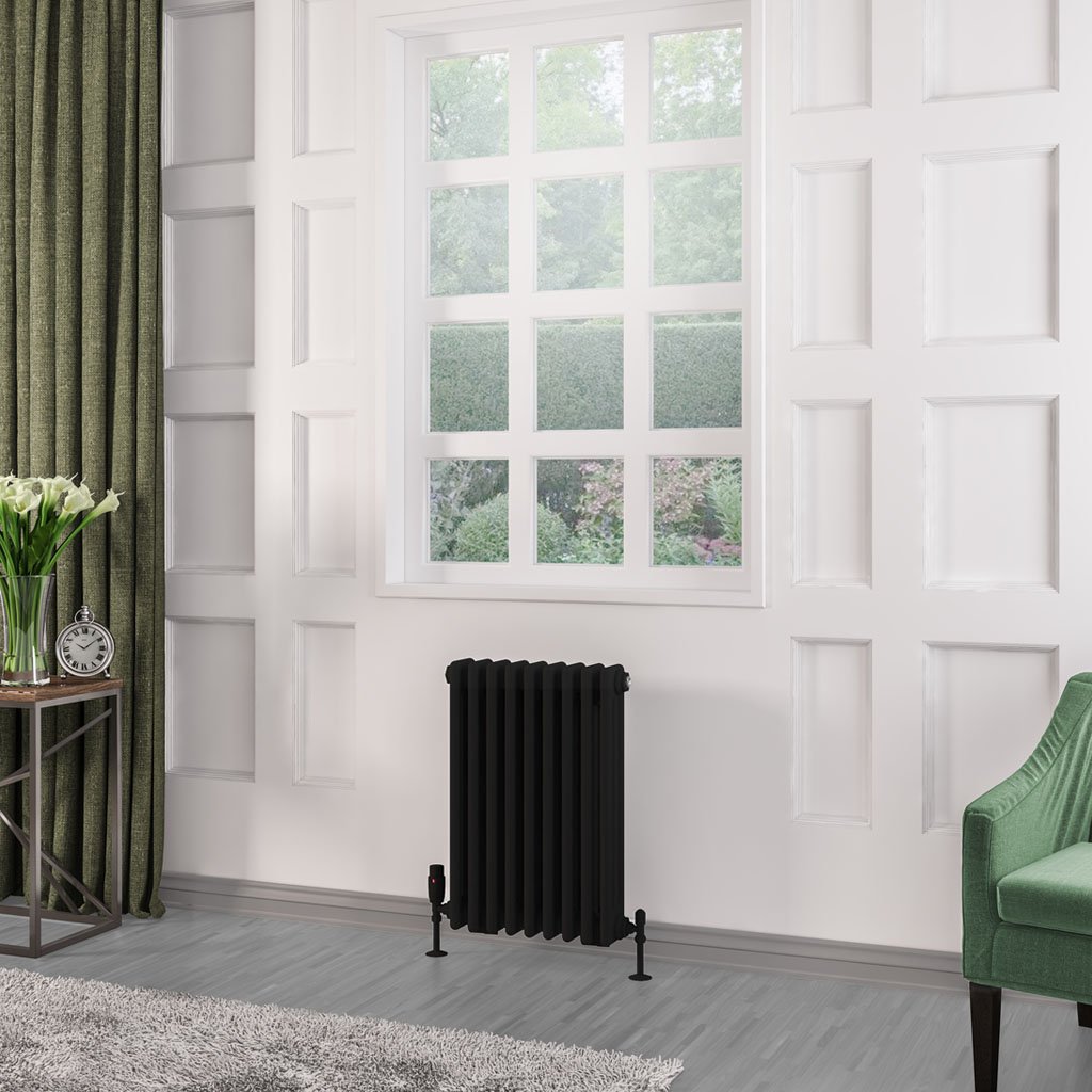 Rivassa 3 Column Radiator 600 x 428mm - Matt Black