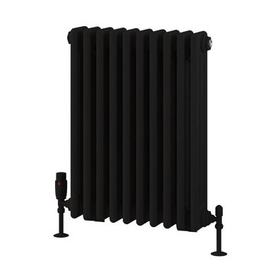 Rivassa 3 Column Radiator 600 x 473mm - Matt Black