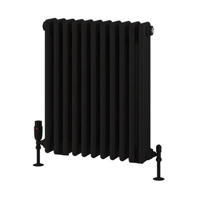 Rivassa 3 Column Radiator 600 x 518mm - Matt Black