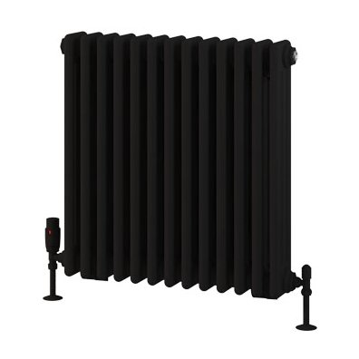 Rivassa 3 Column Radiator 600 x 608mm - Matt Black