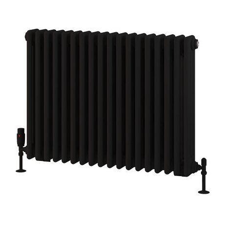 Rivassa 3 Column Radiator 600 x 833mm - Matt Black