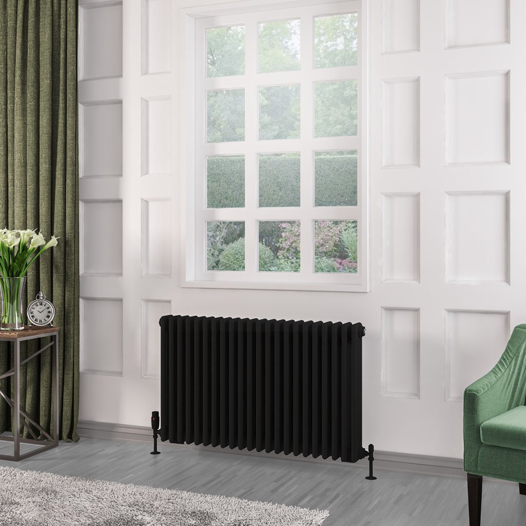 Rivassa 3 Column Radiator 600 x 1010mm - Matt Black