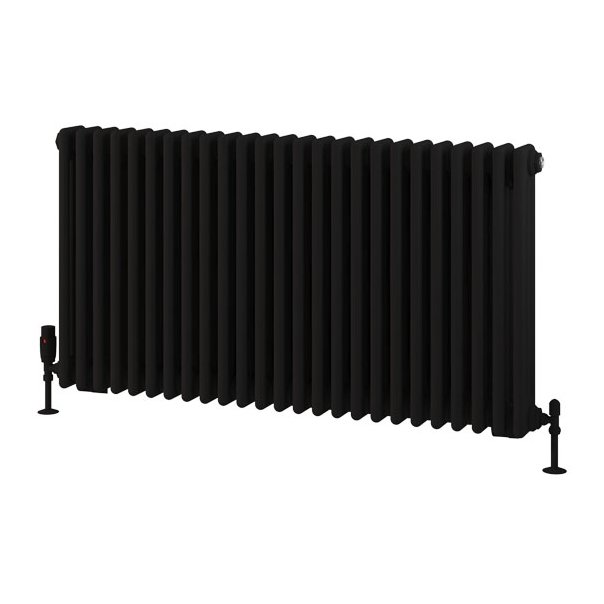 Rivassa 3 Column Radiator 600 x 1148mm - Matt Black
